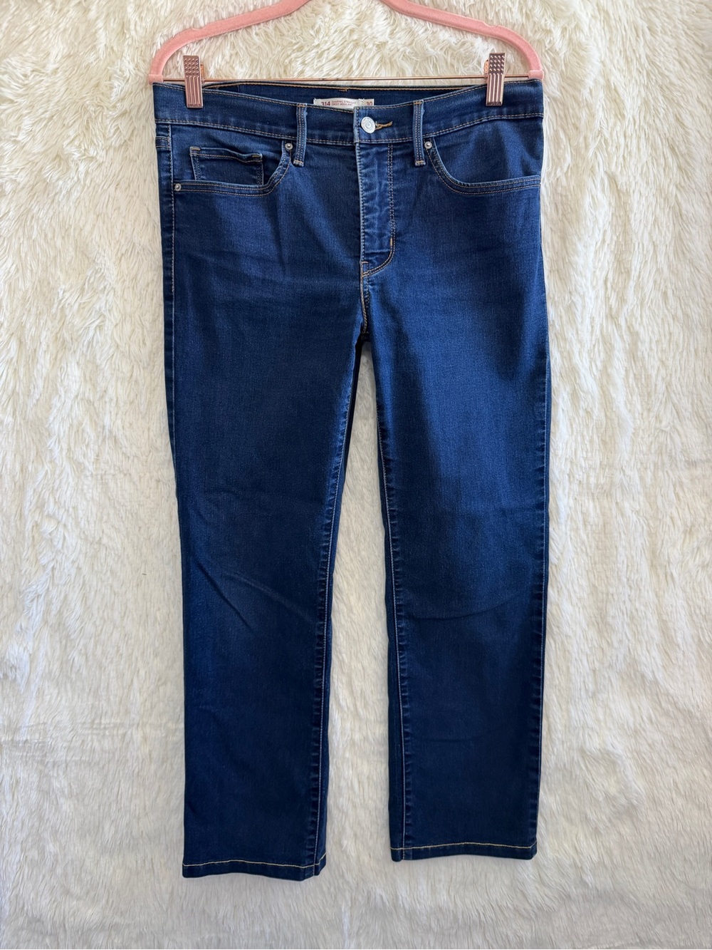 Levi's Womens 314 Shaping Straight Leg Jeans Size 30 Dark Blue Preppy Everyday